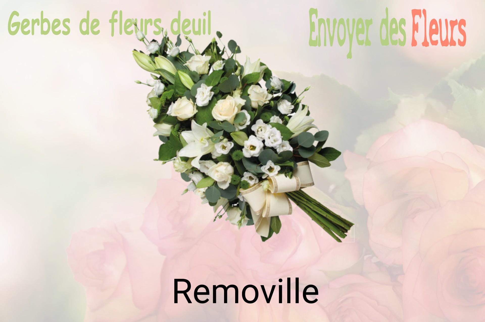 Gerbe de fleurs de deuil livrée à Removille